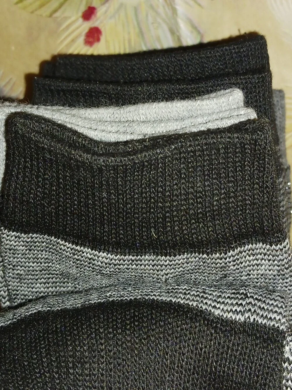 BCBGeneration Vince Camuto Black Grey Metallic Crew Socks Sparkle Thin Stripes